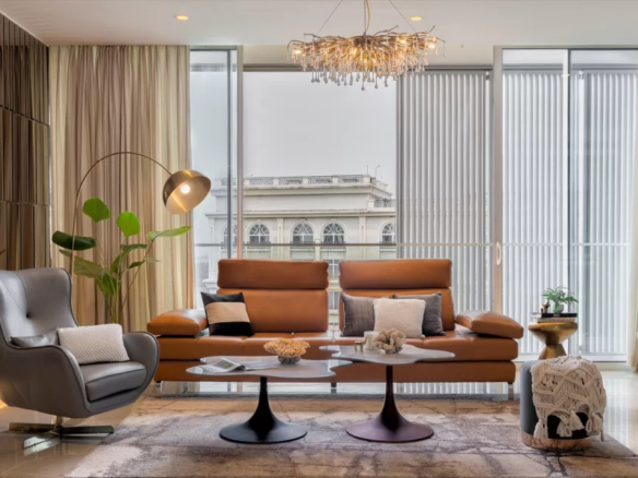Palm Beach home staging living room interior