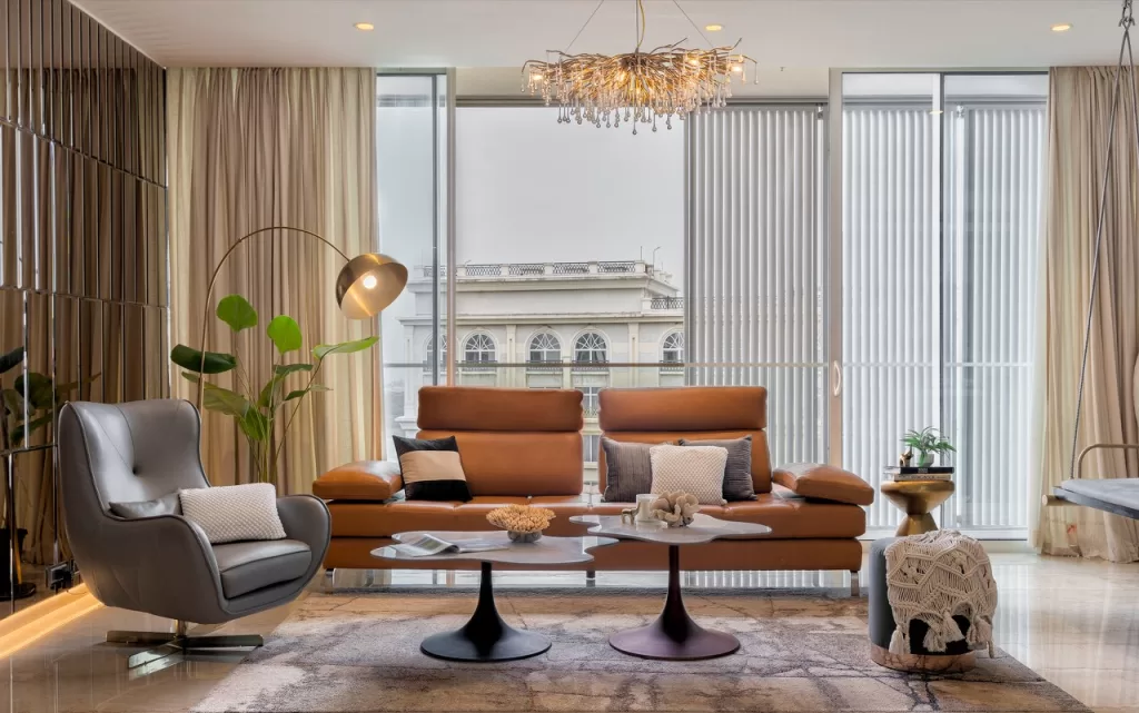 Palm Beach home staging living room interior